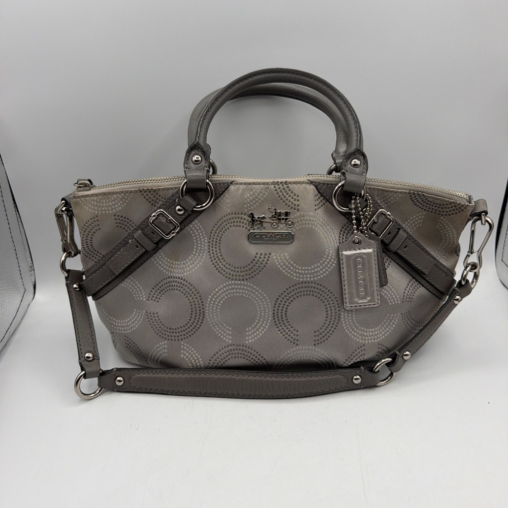 Coach 15935 Madison Grey Sophia OP Dotted Art Convertible Satchel EUC